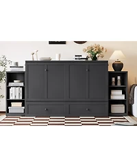 Streamdale Furniture Queen size Murphy bed with storage drawers and shelves