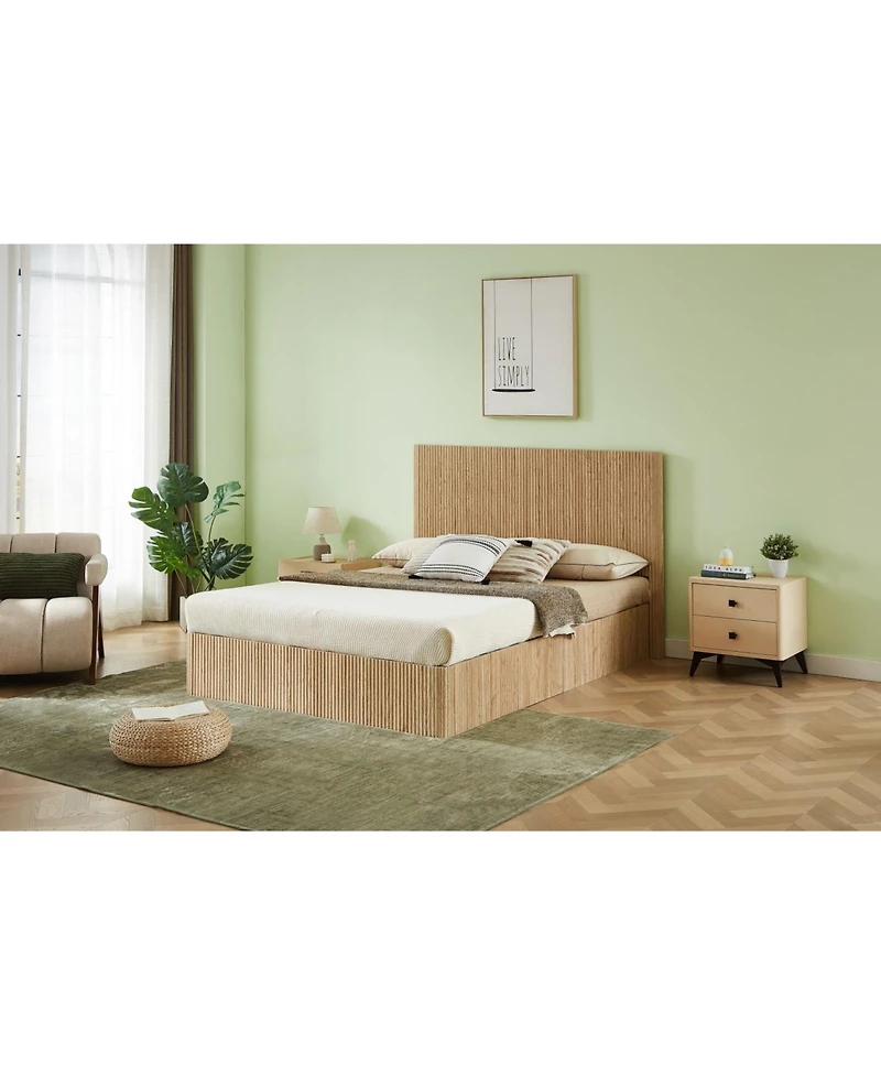 Streamdale Furniture Queen Size Lift Up Storage Bed Frame with Hydraulic Storage