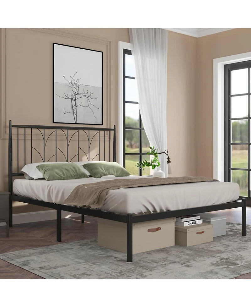 Gaomon Metal Bed Frame, Full Platform Bed with Modern Style Headboard and Mattress Foundation with Spacious Underbed Storage