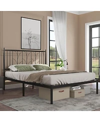 Gaomon Metal Bed Frame, Full Platform Bed with Modern Style Headboard and Mattress Foundation with Spacious Underbed Storage