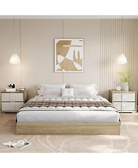 gaomon Solid Wood Platform Bed Frame, No Box Spring Needed, Easy Assembly