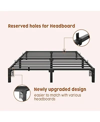 gaomon Full Size 10 Inch Heavy Duty Metal Bed Frame, Platform, Iron Slat Support, No Box Spring, 800 Lbs Capacity, Black