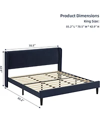 Gaomon Easy Assembly King Size Platform Bed Frame Upholstered Bed Frame Space Saving, for Living Room
