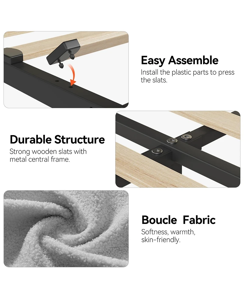 gaomon Full Bed Frame with Storage Headboard, Girls Bed Frame with 2 Drawers