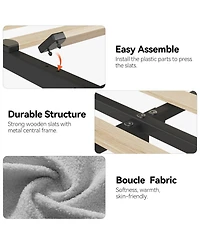 gaomon Full Bed Frame with Storage Headboard, Girls Bed Frame with 2 Drawers