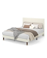 gaomon Full Bed Frame Upholstered Platform Bed with Fabric Headboard, Non-Slip and Noise-Free