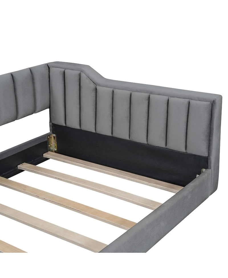 Streamdale Furniture Streamdale Twin Xl Size Upholstery Daybed and Side Storage pocket,Gray