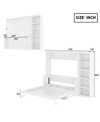 Streamdale Furniture Murphy Bed with Desk and Bookshelf