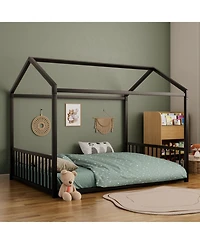 Streamdale Furniture Metal Montessori Design, Safety Rails, Low-to-Ground Frame Bed