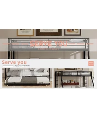 Streamdale Furniture High-Stability Queen Bunk Bed with Ladder & Trundle - Black (153cm x 203cm