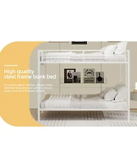 Streamdale Furniture Multi-Functional Square Tube Iron Bunk Bed - Queen Size