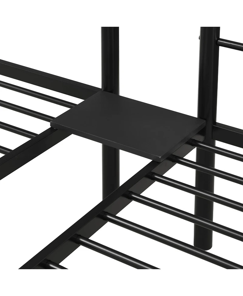 Streamdale Furniture Streamdale Twin Over Twin Over Twin Triple Bunk Bed with Vertical Ladder and Safety Rail