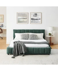 Streamdale Furniture Queen Size Upholstered Bed with Storage Drawer - Green