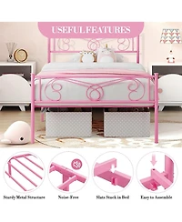 gaomon Heavy-Duty Steel Slat Metal Bed Frame with Headboard and Footboard – Platform Bed