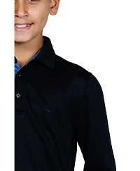 Tailorbyrd Boys Solid Modal Long Sleeve Polo Shirts