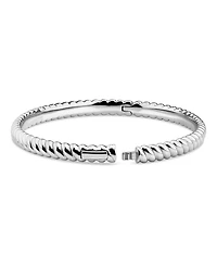 Devata Twisted Rope Bangle Bracelet in Rhodium Plated Sterling , Size