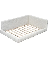 Streamdale Furniture Upholstered Full Size Platform Bed With Usb Ports And Led Belt