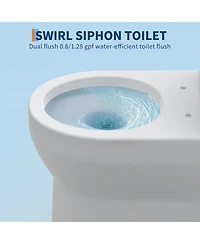 gaomon 17.5 Inch Tall Toilet, One-Piece Round Toilet with Ada Comfort Chair Height Seat, Powerful 0.8/1.28L Gpf Dual Flush