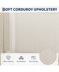 Gaomon King Upholstered Platform Bed Frame with Storage Drawers, Corduroy Wingback