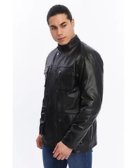 Furniq Uk Men's Utility Leather Jacket