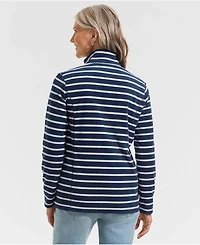 Lands' End Women's Petite Anyweather Fleece Full Zip Print Jacket