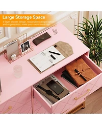 gaomon 8-Drawer Modern Wooden Dresser Tv Stand, Wide Chest of Drawers, Metal Handles, Living Room Entertainment Center