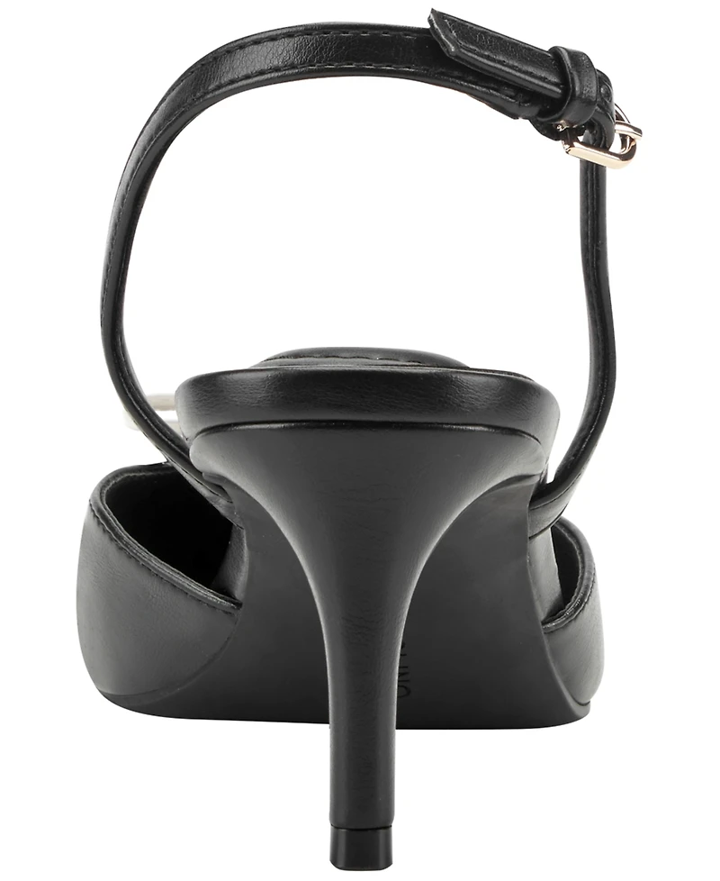 Bandolino Women's Pracen Bow Pointy Toe Slingback Pumps