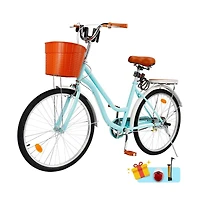 Artudatech 26-Inch Cruiser Bike for Family Rides, Low Step Frame with Passenger Seat & Footrests