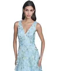 Eliza J Petite 3D Floral Applique Gown