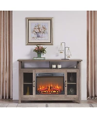 Flynama 23 inch Realistic Log Flame Led Overheat Protection Csa Ul Certified Electric Fireplace Insert Heater