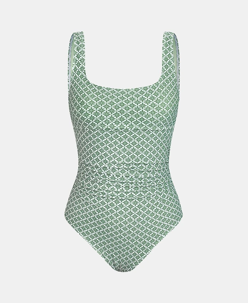 Cupshe Women's Square-Neck Cutout One-Piece Swimsuit with Wide Straps