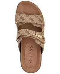 Guess Womens Faxon Platform Lug Sole Footbed Sandals
