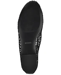 Guess Womens Aylora Triangle Logo Woven Mesh Ballet Flats