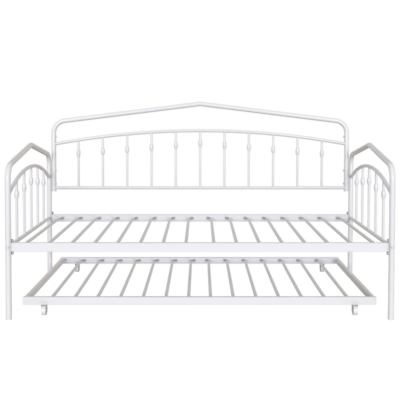 Simplie Fun Fox Twin Daybed with Twin Trundle, White