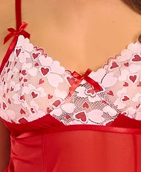 Hauty Plus 2PC Heart Lace and Princess Seam Babydoll Set Lingerie