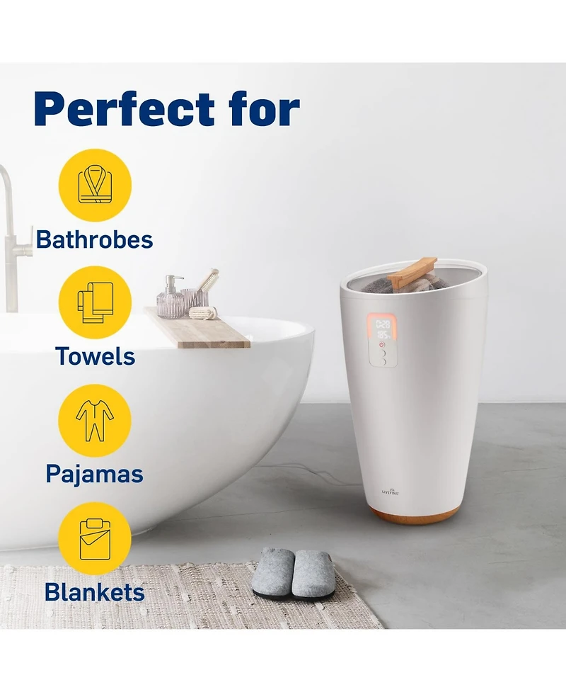 Live Fine Towel Warmer, Large Bucket Style Towel Heater with Led Display, Adjustable Timer, & More!