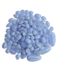 American West Jewelry Sterling Silver Blue Lace Agate, Sodalite, and White Agate Cluster Pear Shaped Dangle Earrings