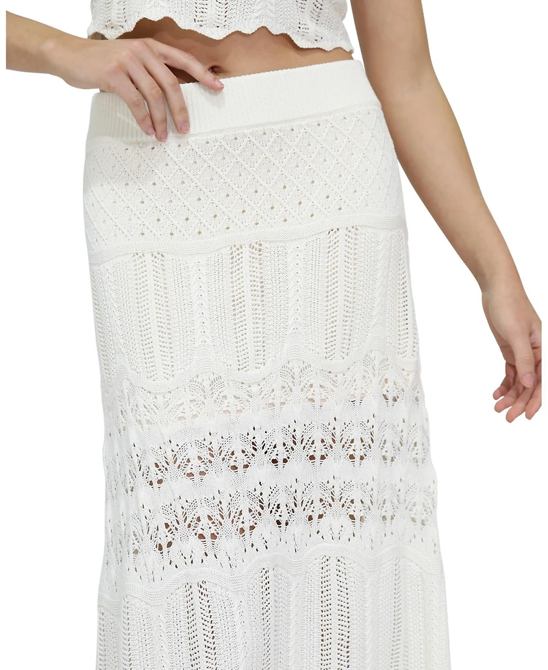 Belle & Bloom Women's Harvest Haze Crochet Maxi Skirt