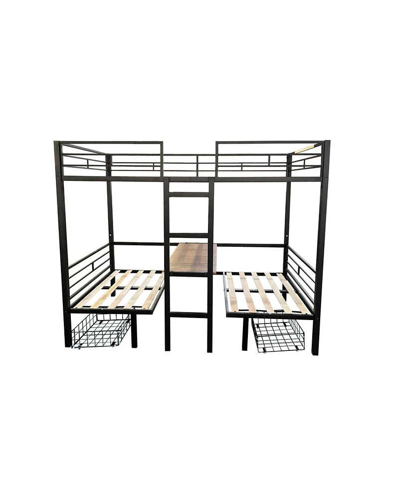 Streamdale Furniture Transformable Twin Loft Bed with Table