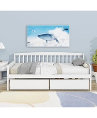 Streamdale Furniture White Twin Daybed with Storage Drawers