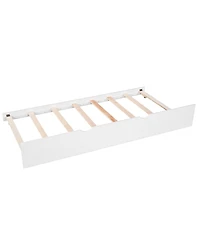 Streamdale Furniture Twin L-Shaped Platform Bed with Trundle, Drawers & Desk