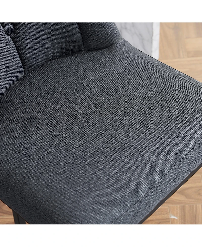 Streamdale Furniture Grey Button-Tufted Bar Stool Set (2