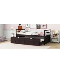 Streamdale Furniture Streamdale Twin Bed with Headboard, Trundle, and Storage Drawers