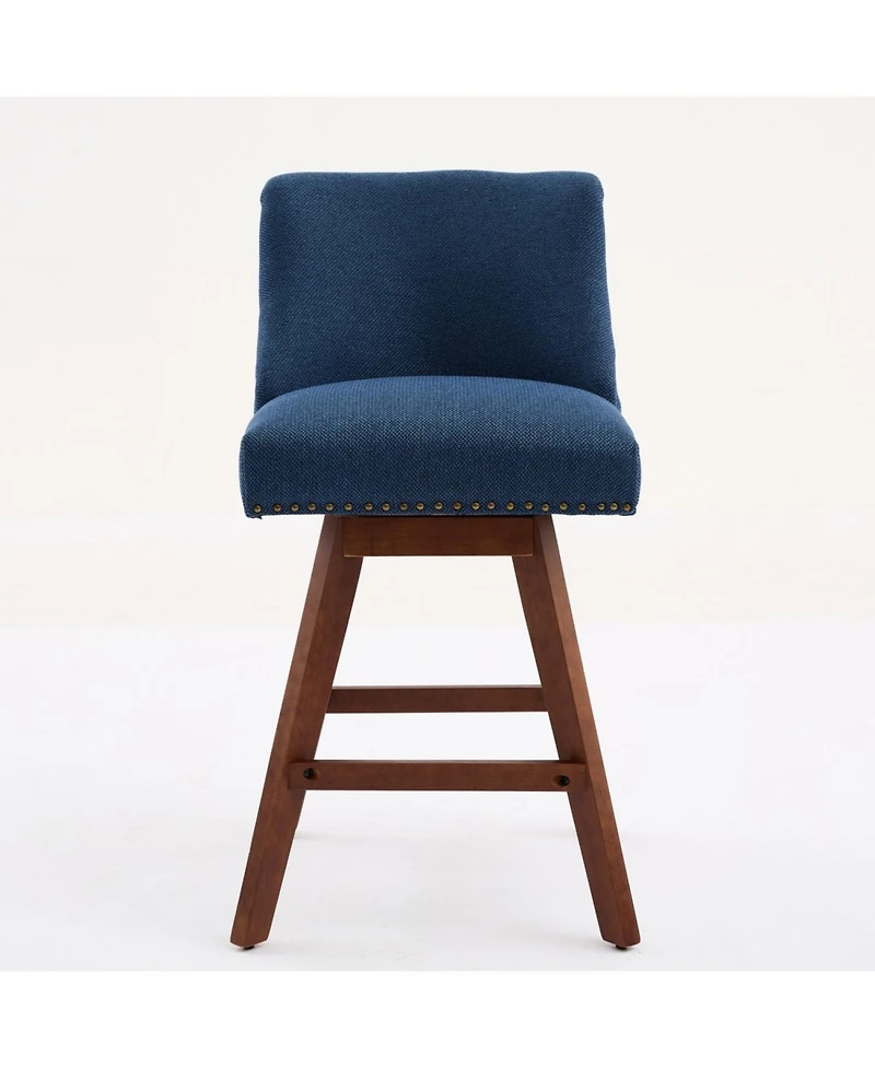 Streamdale Furniture Counter Height Swivel Barstools, 26" H Seat Height Upholstered Bar Stools Set of 2