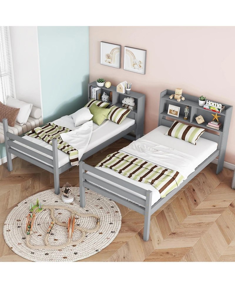 Streamdale Furniture Twin size Upholstered Platform Bed with Storage and Drawers