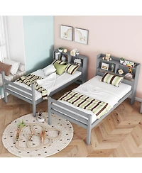 Streamdale Furniture Twin size Upholstered Platform Bed with Storage and Drawers