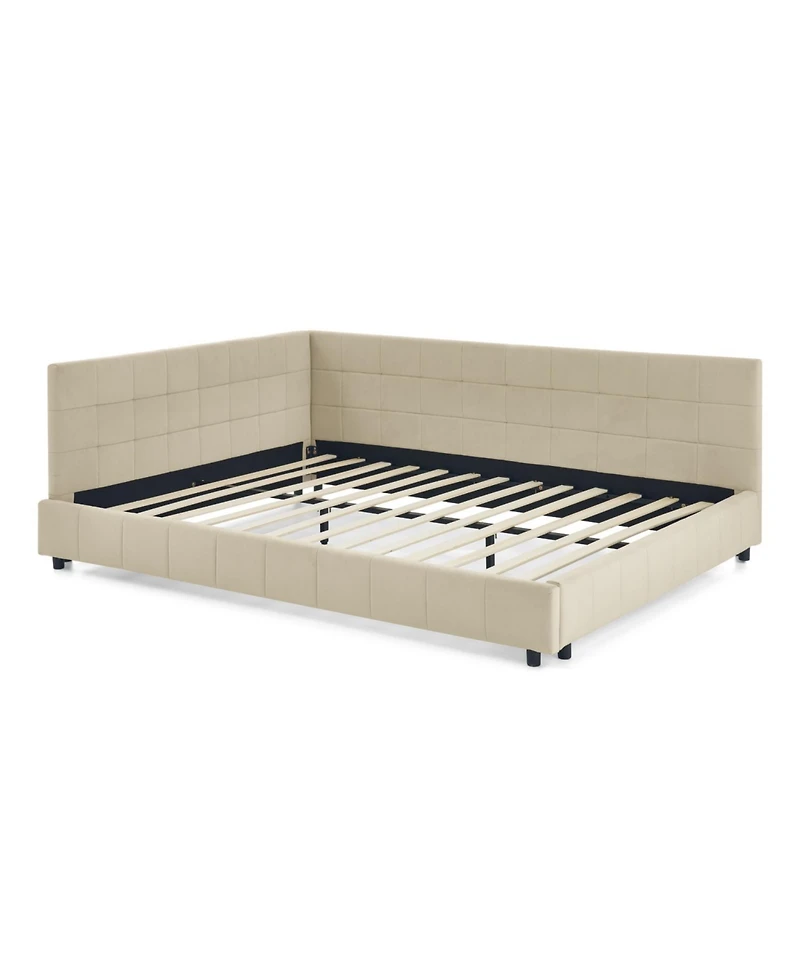 Streamdale Furniture Queen Upholstered Bed Frame with Comfortable Backrest for Bedrooms