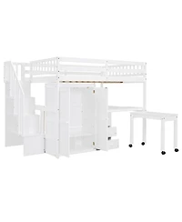 Streamdale Furniture Loft Bed with Stairs, Storage & Desk - Space-Saving Kids & Teen Furniture