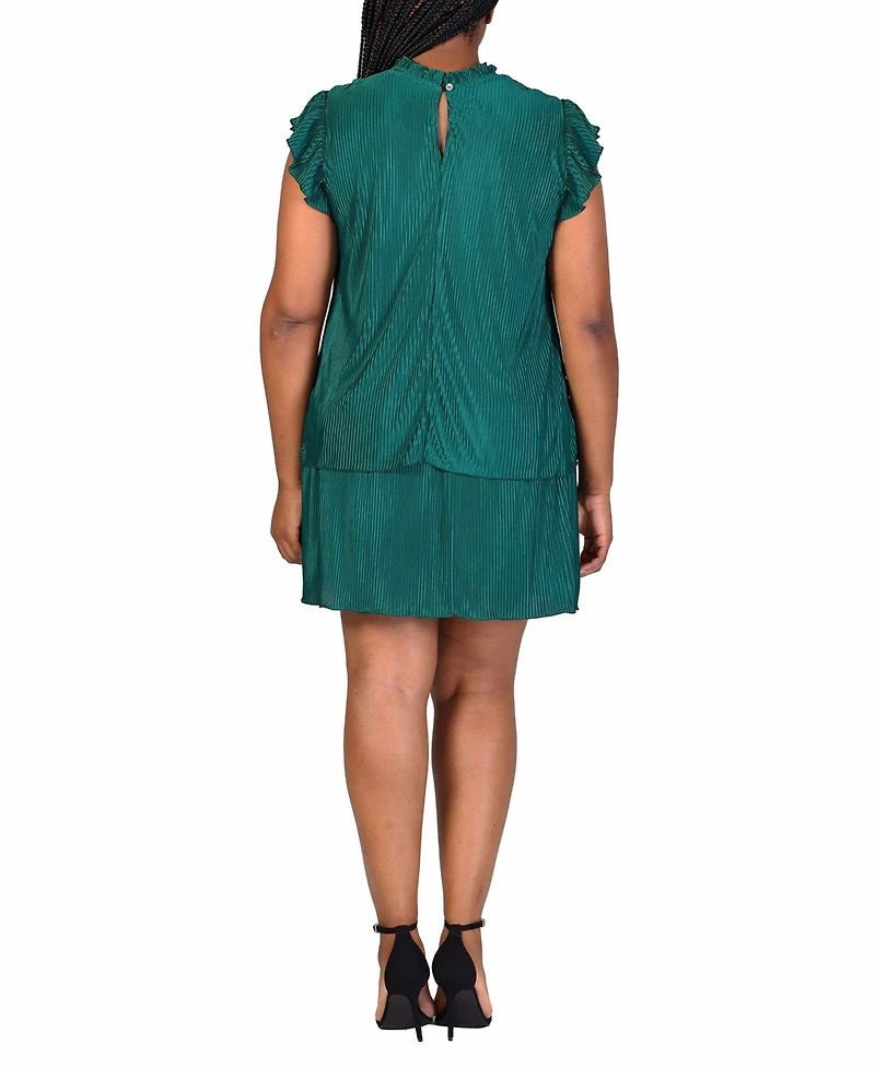 24seven Comfort Apparel Plus Empire Waist Midi Dress