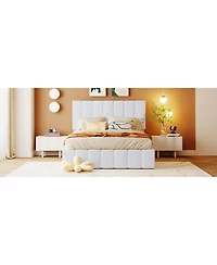 Streamdale Furniture Full Upholstered Platform bed with a Hydraulic Storage System